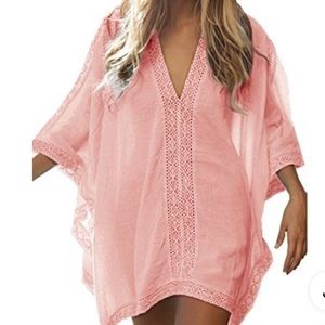 Amazon Walant Women’s Peach Lace Detail Swimsuit Coverup
